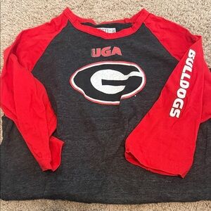 UGA Bulldogs Red and Black Long Sleeve Shirt